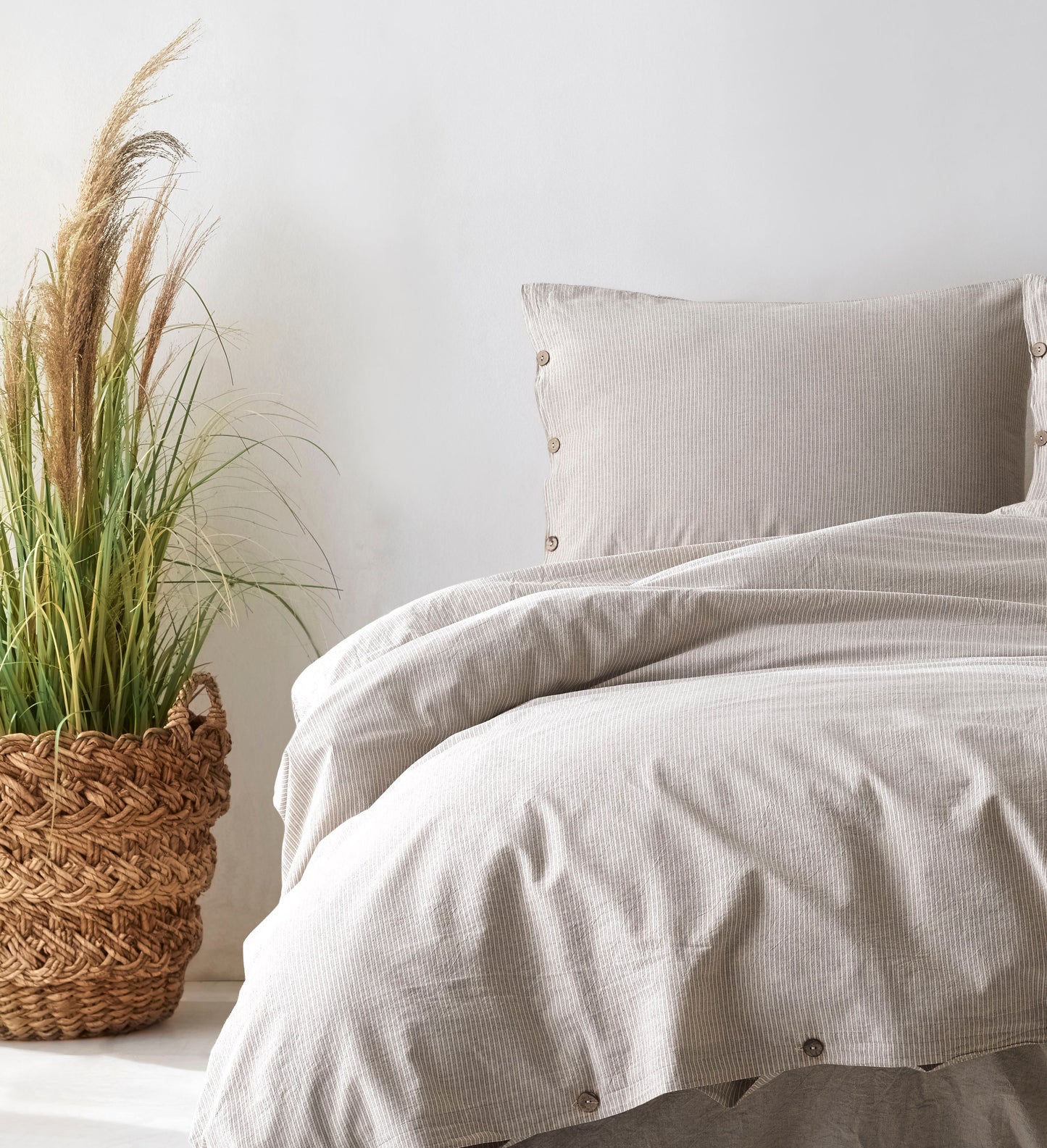 Lilense Clay %100 Cotton Duvet Cover Set SHIRT BROWN