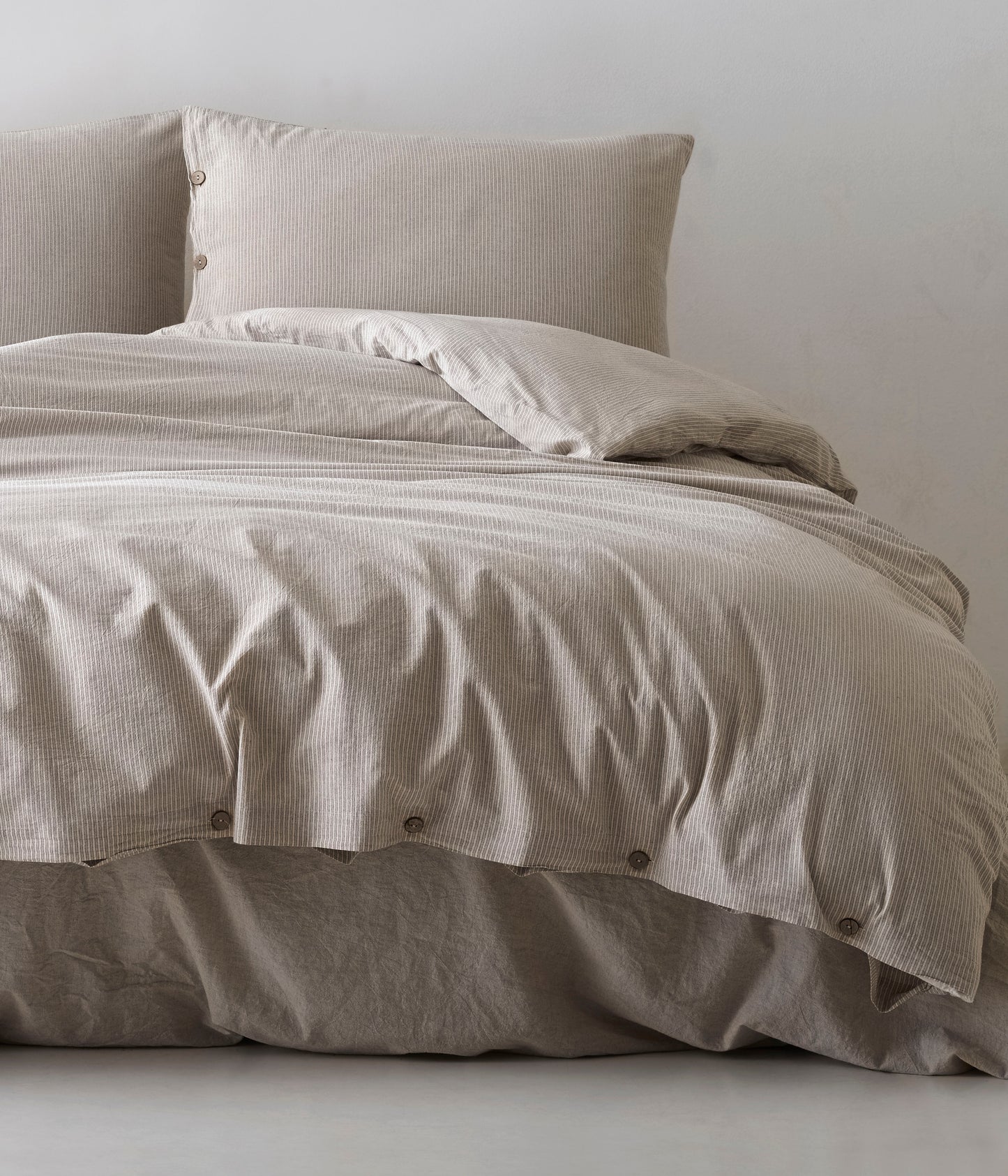 Lilense Clay %100 Cotton Duvet Cover Set SHIRT BROWN