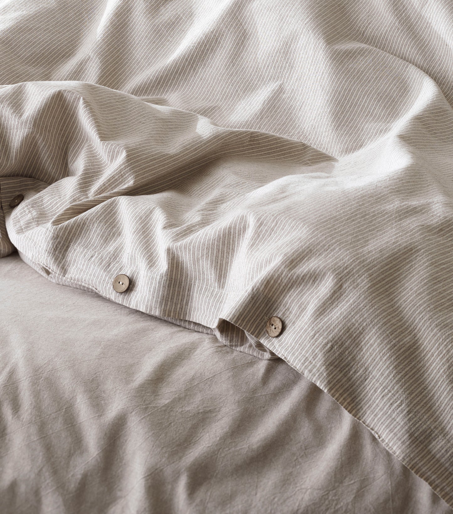 Lilense Clay %100 Cotton Duvet Cover Set SHIRT BROWN