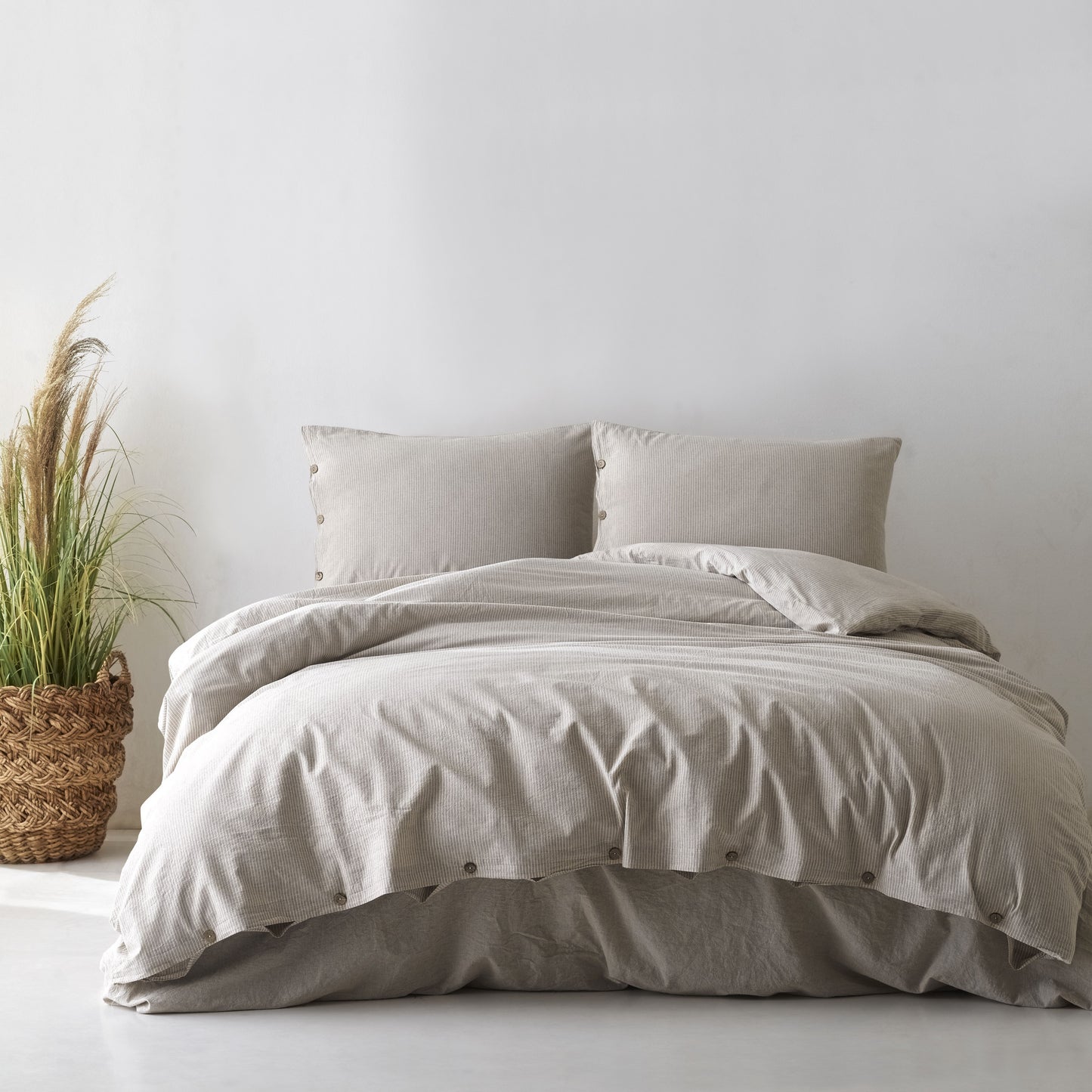 Lilense 100% Cotton Duvet Cover Set Brown