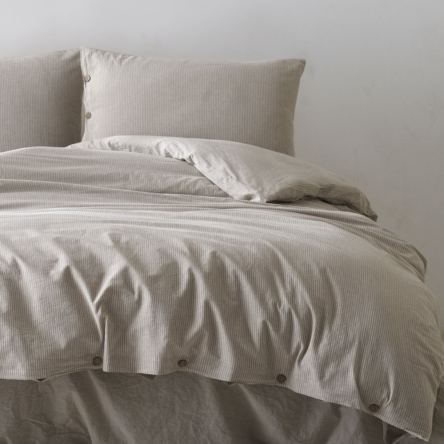 Lilense 100% Cotton Duvet Cover Set Brown
