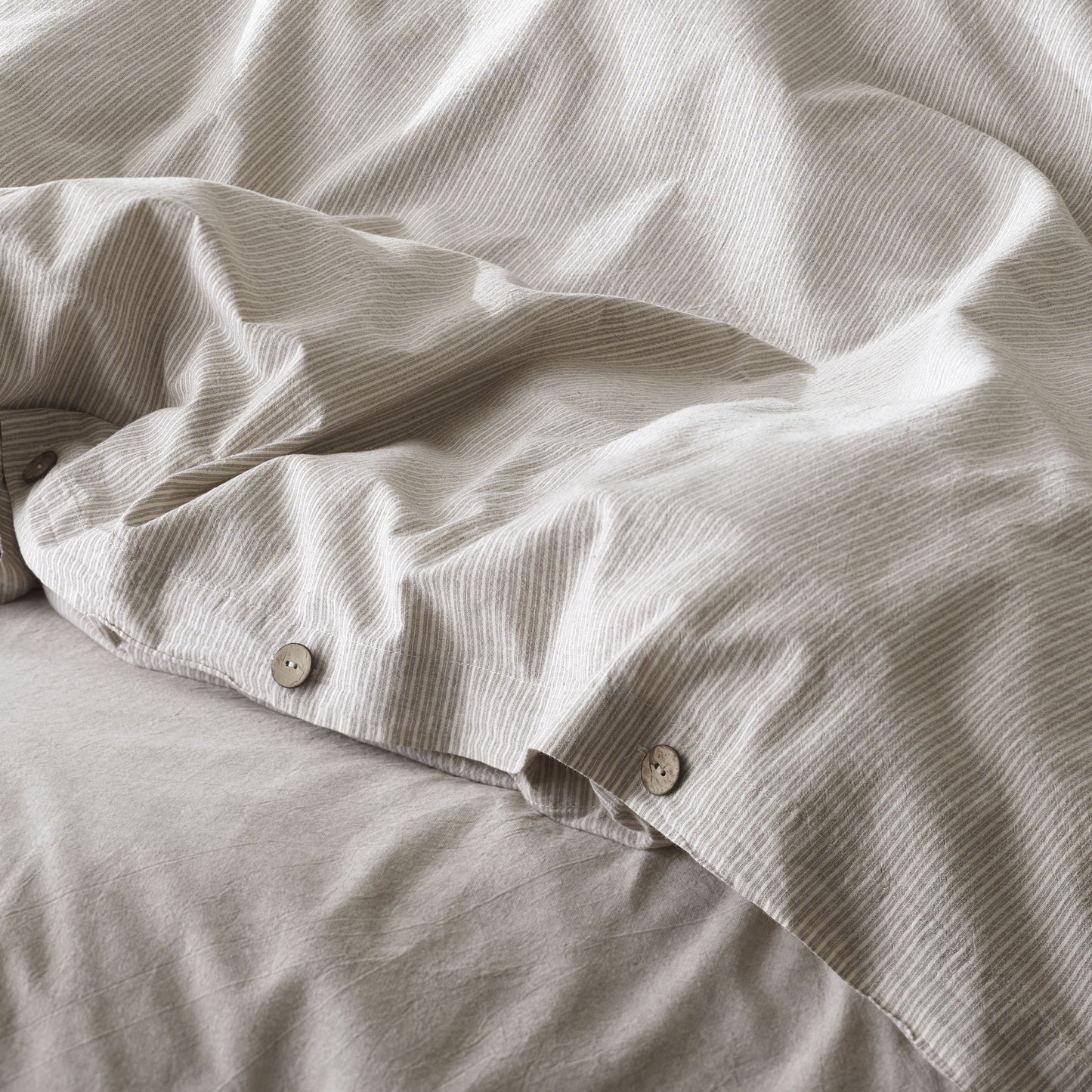 Lilense 100% Cotton Duvet Cover Set Brown