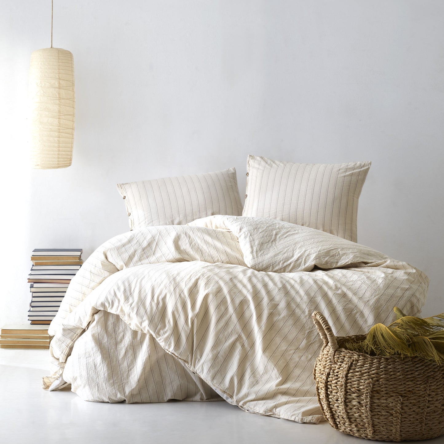 Lilense 100% Cotton Duvet Cover Set Cream