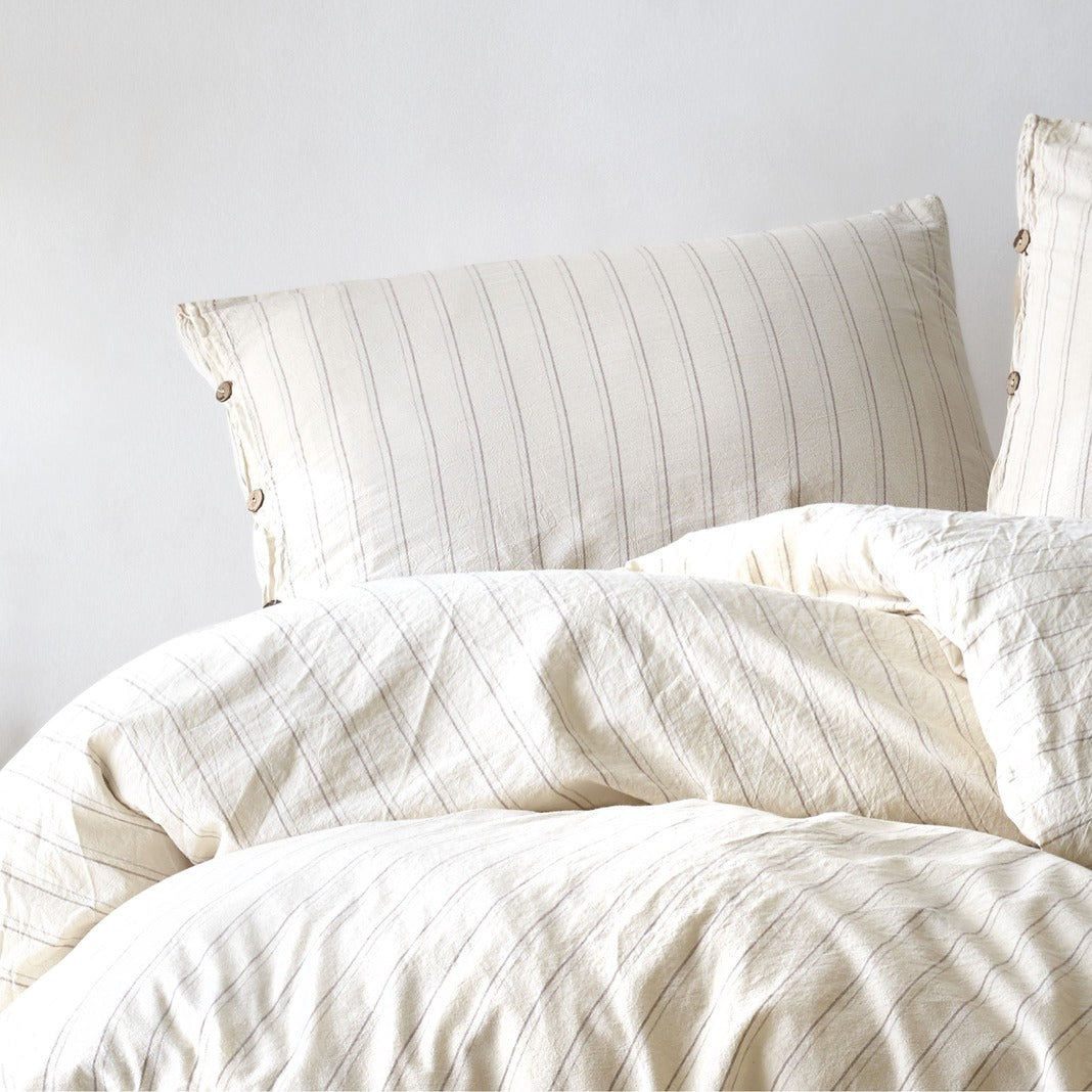 Lilense 100% Cotton Duvet Cover Set Cream