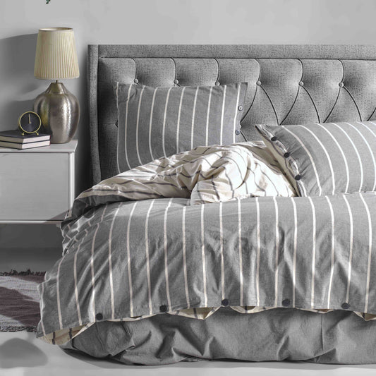 Lilense 100% Cotton Duvet Cover Set Reversible