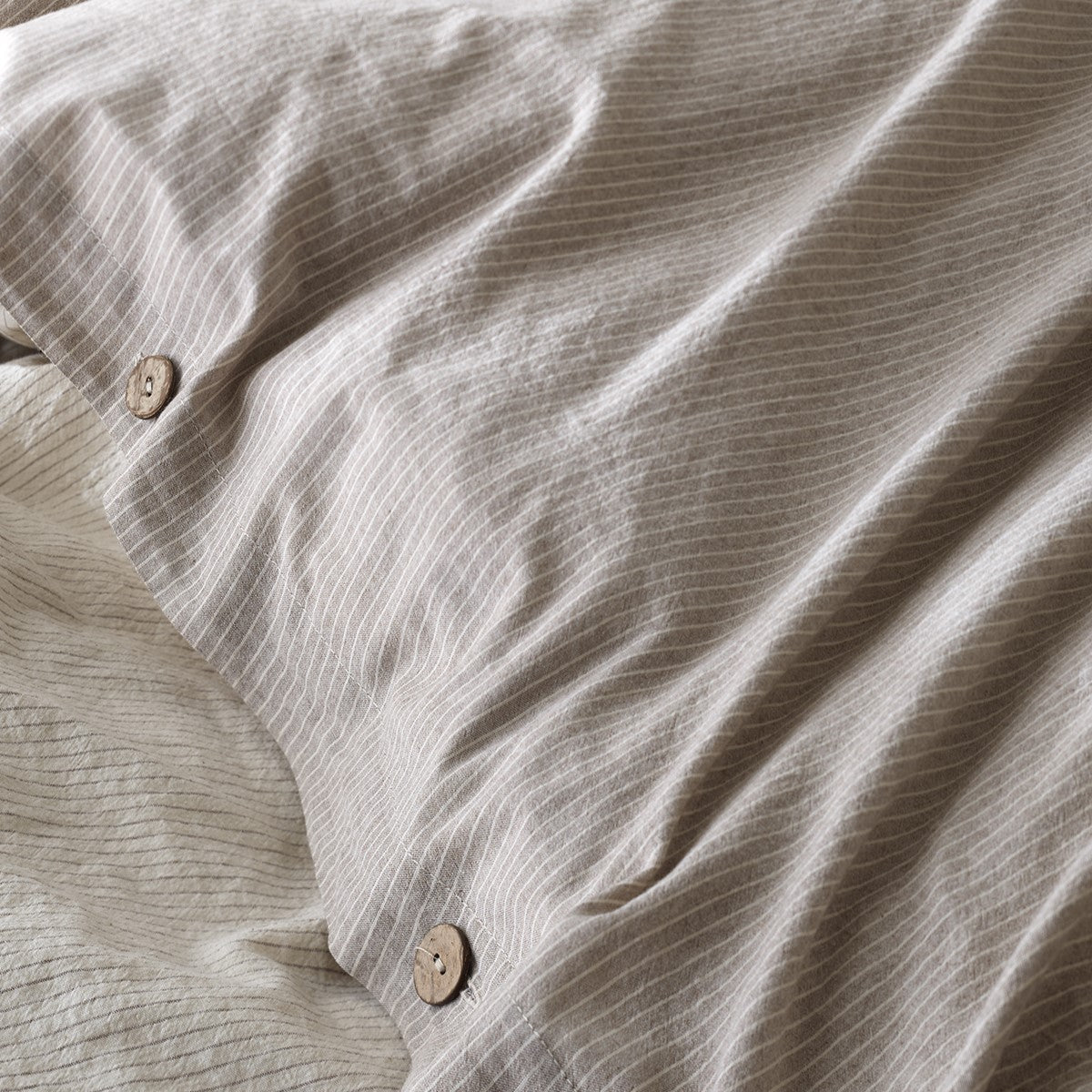 Lilense 100% Cotton Duvet Cover Set Reversible Beige Brown